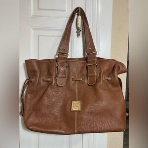 Dooney & Bourke Brown Pebbled Leather Tote Bag